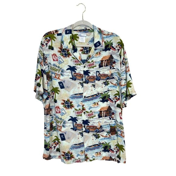 Walt Disney World Men's Size M Shirt Goofy Hawaiian Button Up Short Sleeve - Picture 1 of 6